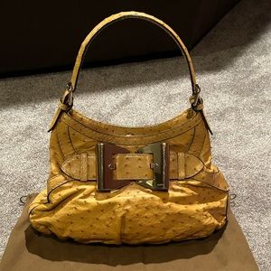 Rare vintage Gucci Queen Bow Hobo in Ostrich